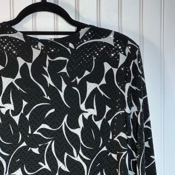 MSK Cropped Jacket Women’s Large Black And White Beaded Hem Classiccore Cottag - Picture 11 of 11